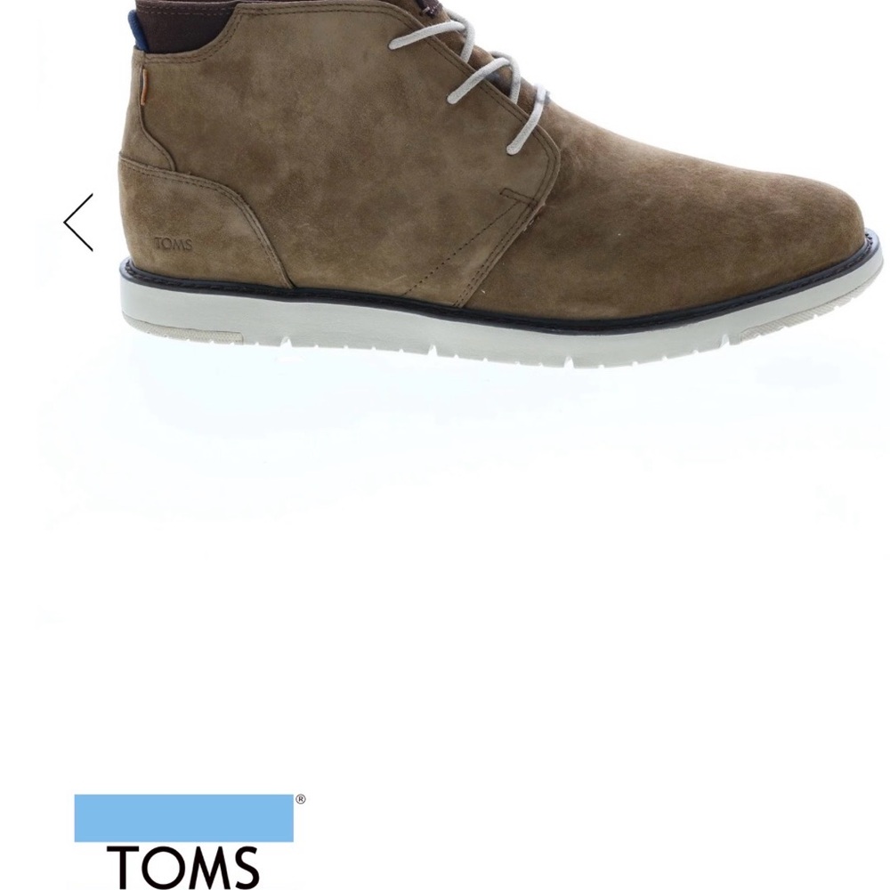 TOMS Navi Mens Brown Nubuck Lace up Chukka Boots - Picture 3 of 11